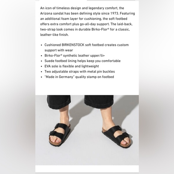 NWT Birkenstock Arizona BS Black - Picture 2 of 4